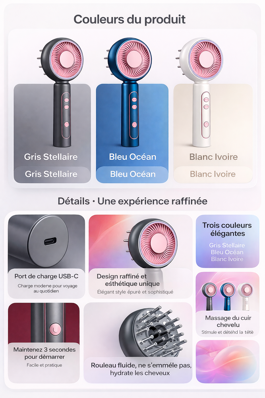 Masseur Luminothérapie avec Applicateur d'huile